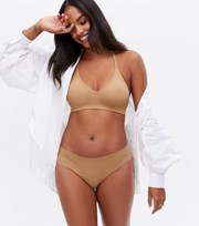 New Look Tan Ribbed Seamless Bikini Briefs
